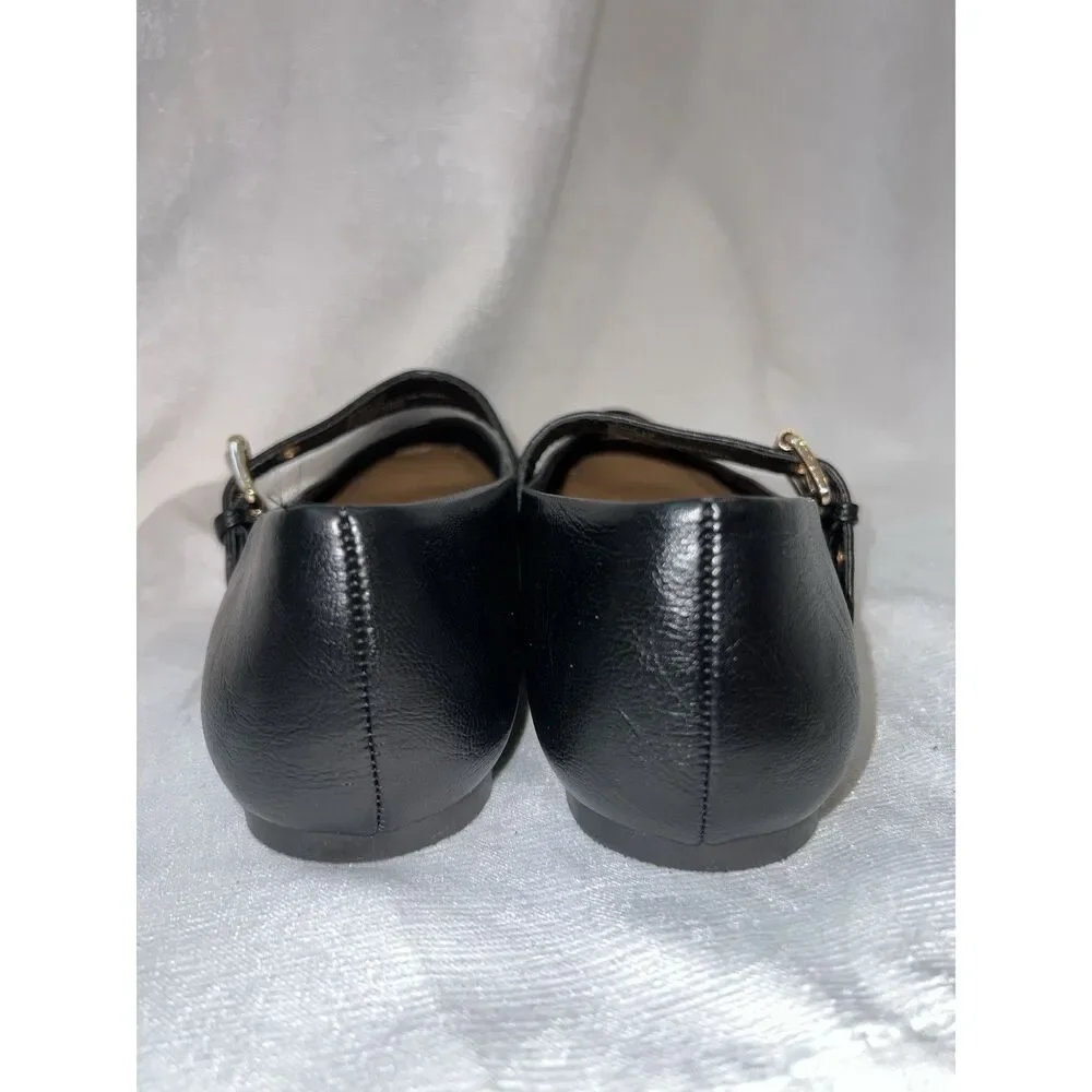 Dolce Vita Women’s Mary Jane Buckle Flats Square Toe Black 10 - Picture 6 of 9